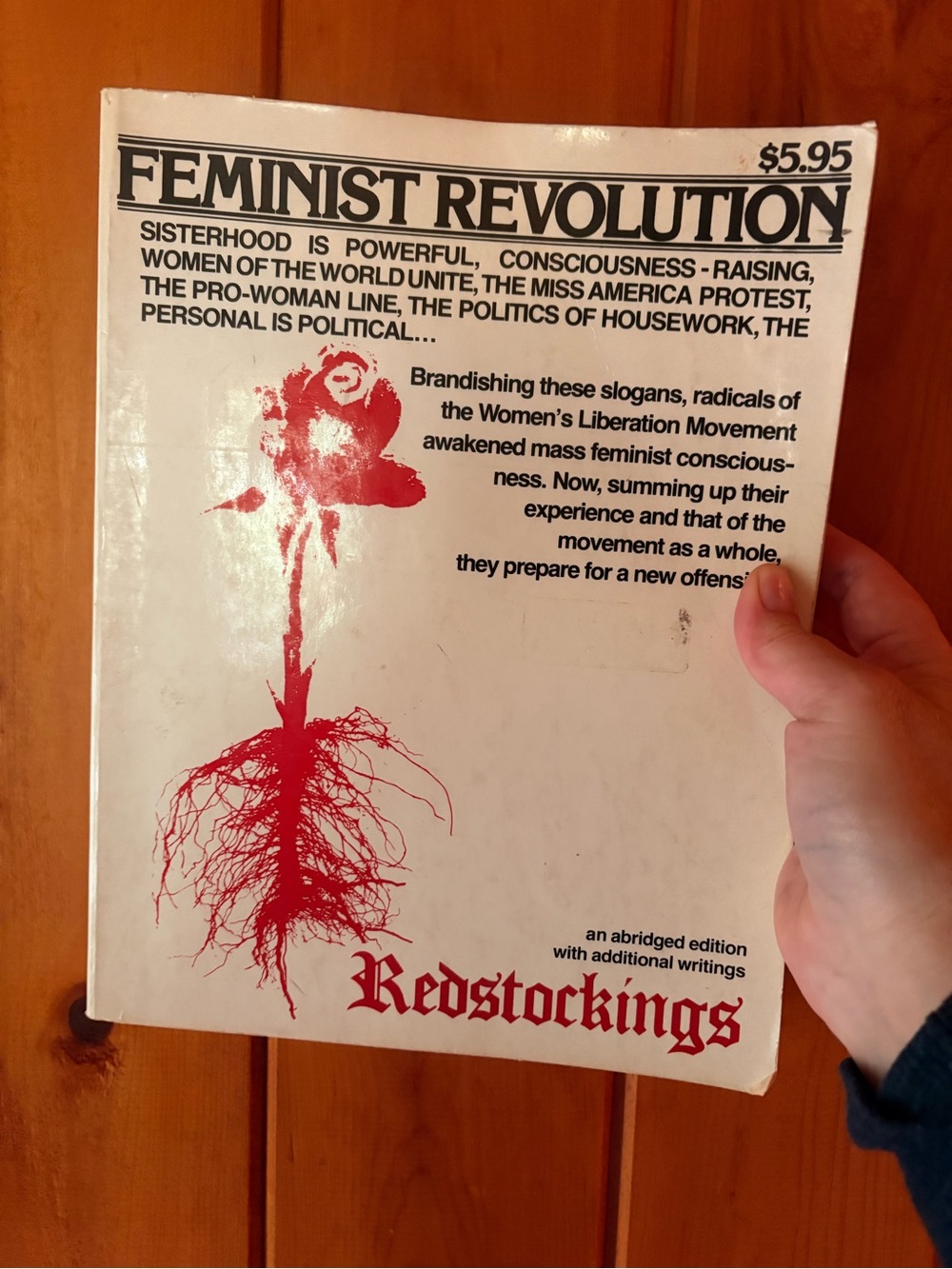 Vintage Feminist Revolution "Redstockings" Paperback Book - White & Red